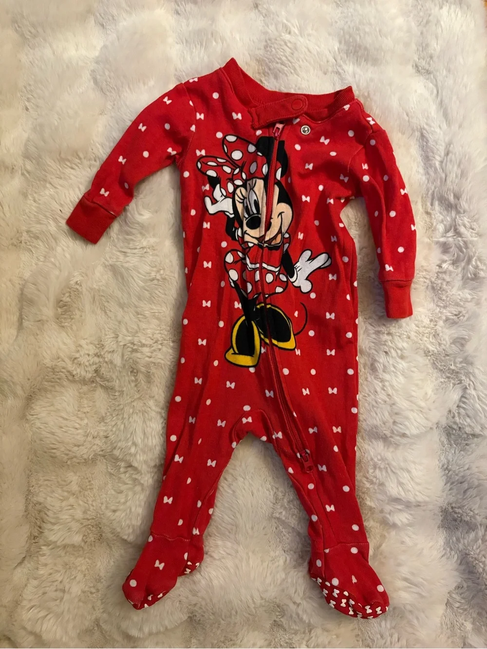 Disney Red Minnie Mouse Footed One-Piece Pajama